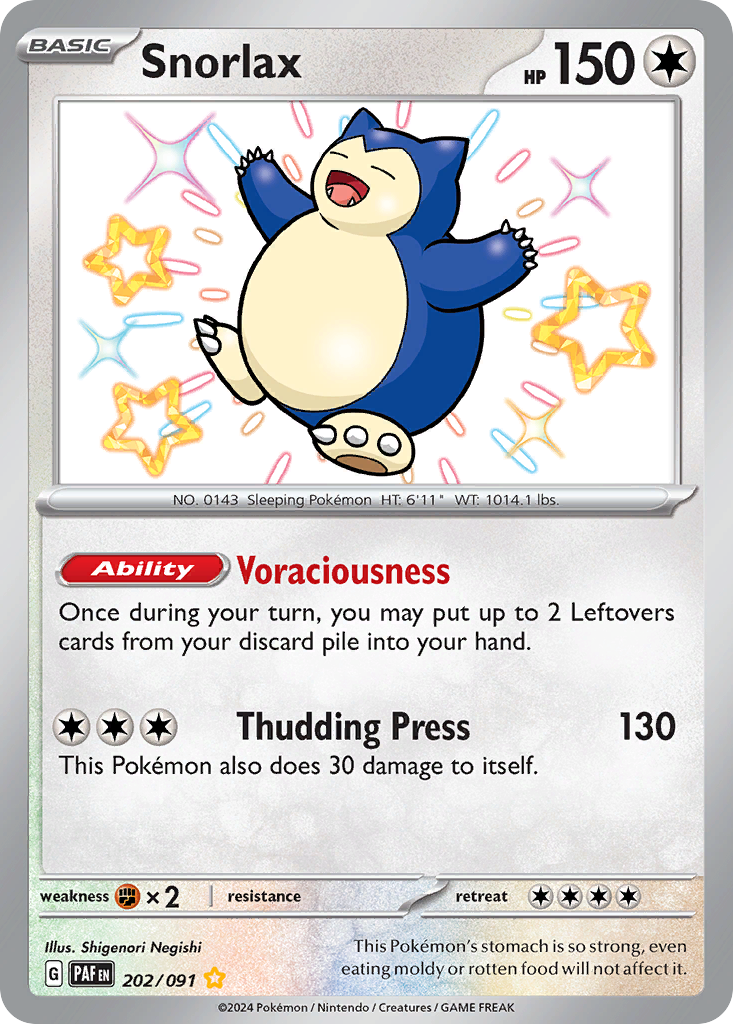Snorlax - Paldean Fates 202/091 (Foil) - Near Mint