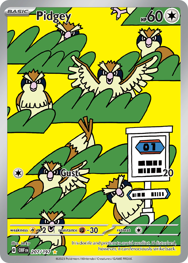 Pidgey - Obsidian Flames 207/197  (Foil) - Near Mint