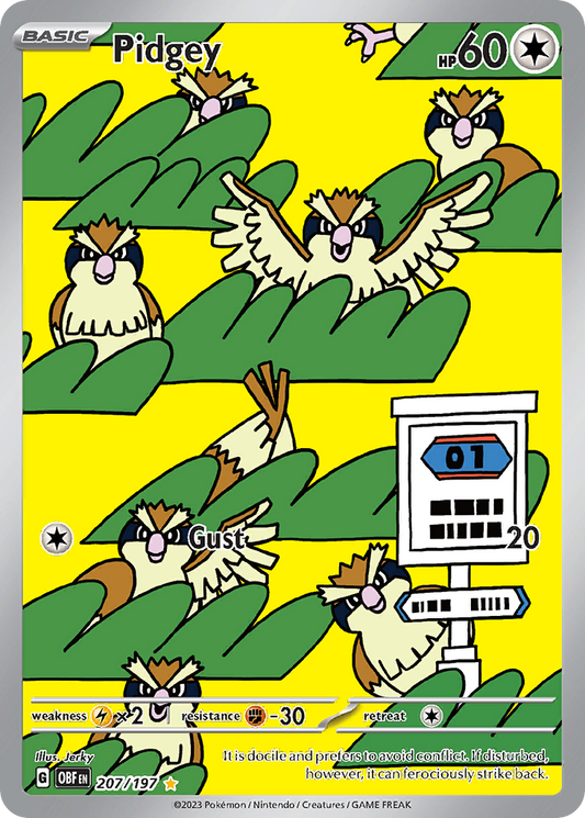 Pidgey - Obsidian Flames 207/197  (Foil) - Near Mint