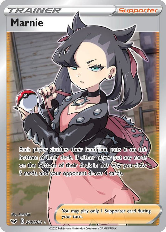 Marnie (Full Art) - Sword & Shield Base Set 200/202 (Foil) - Near Mint