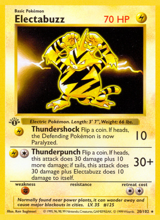 Electabuzz - Base Set (Unlimited) 20 - Near Mint