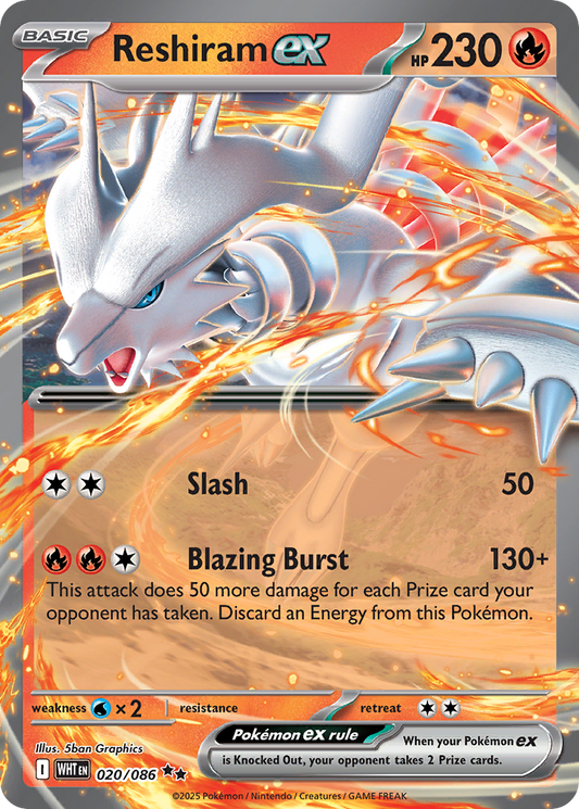 Reshiram ex - White Flare 020/086 (Foil) - Near Mint