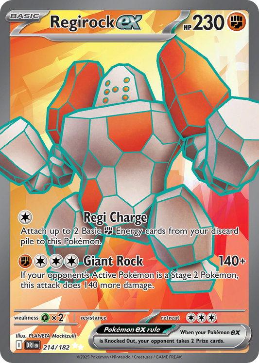 Regirock ex - Destined Rivals 214/182 (Foil) - Near Mint