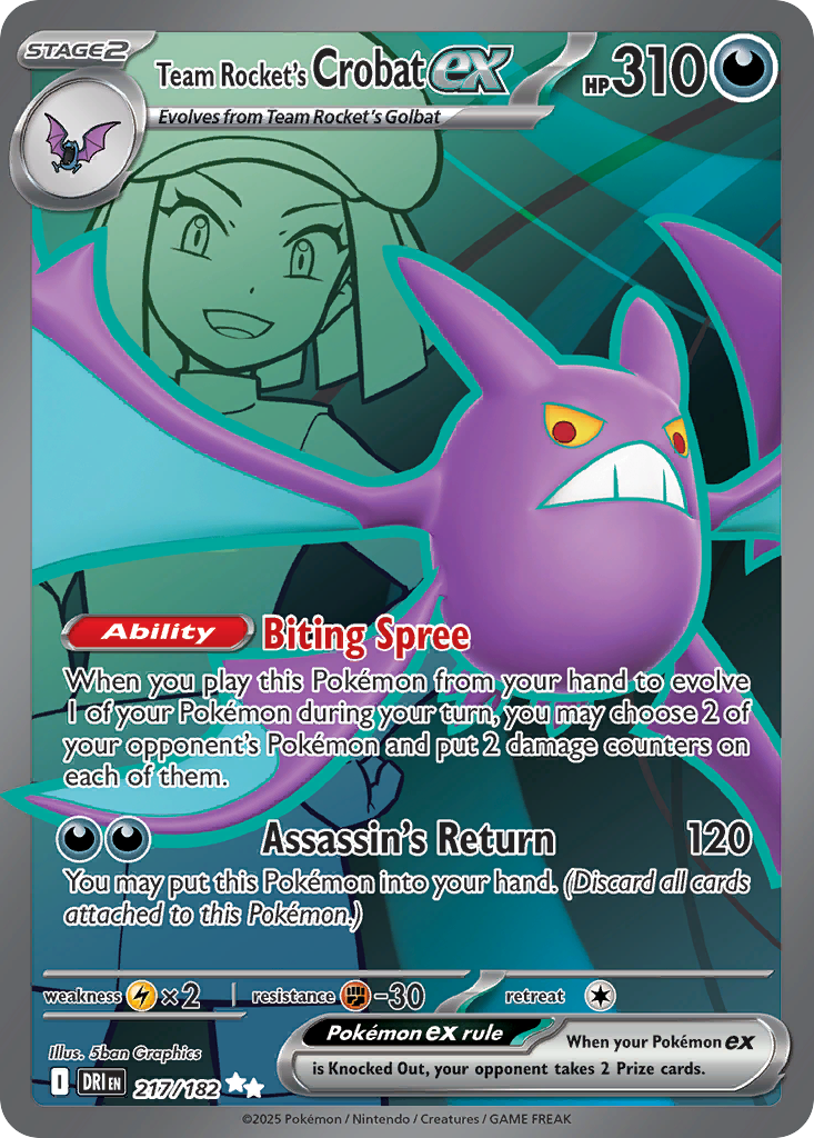 Team Rocket's Crobat ex - Destined Rivals 217/182 (Foil) - Near Mint