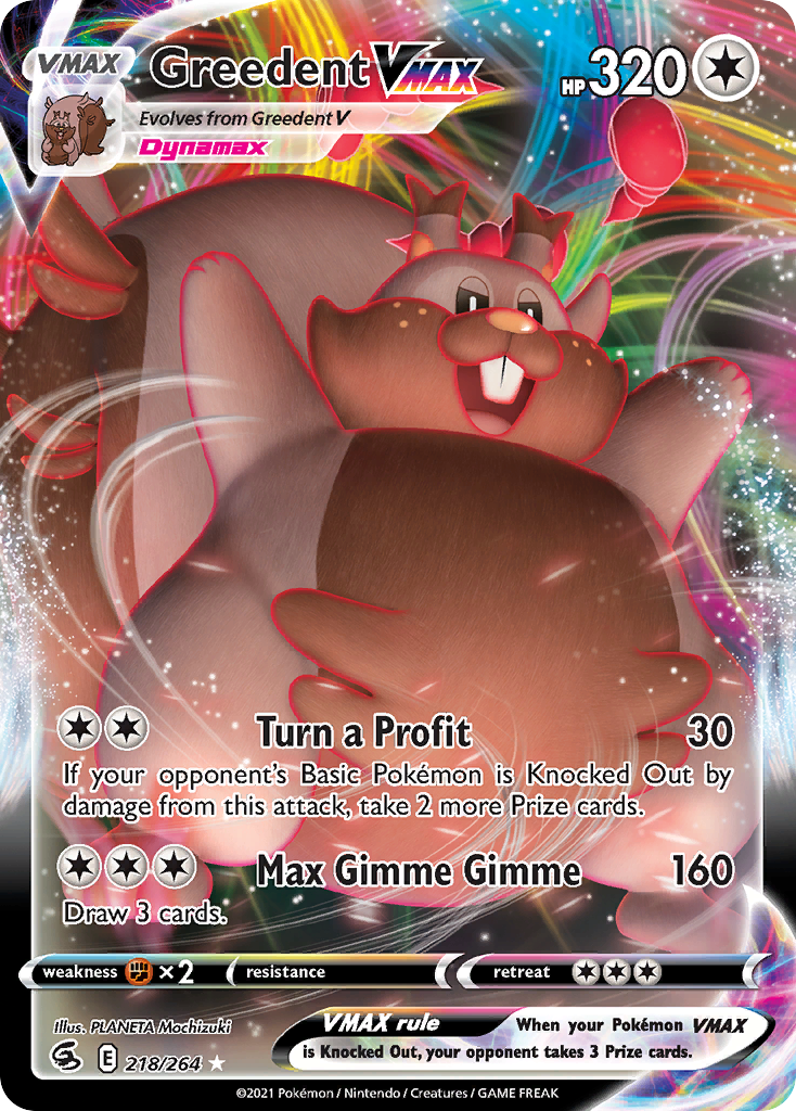 Greedent VMAX - Fusion Strike 218/264 (Foil) - Near Mint