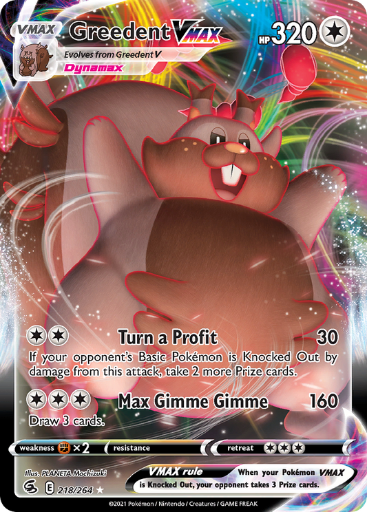 Greedent VMAX - Fusion Strike 218/264 (Foil) - Near Mint