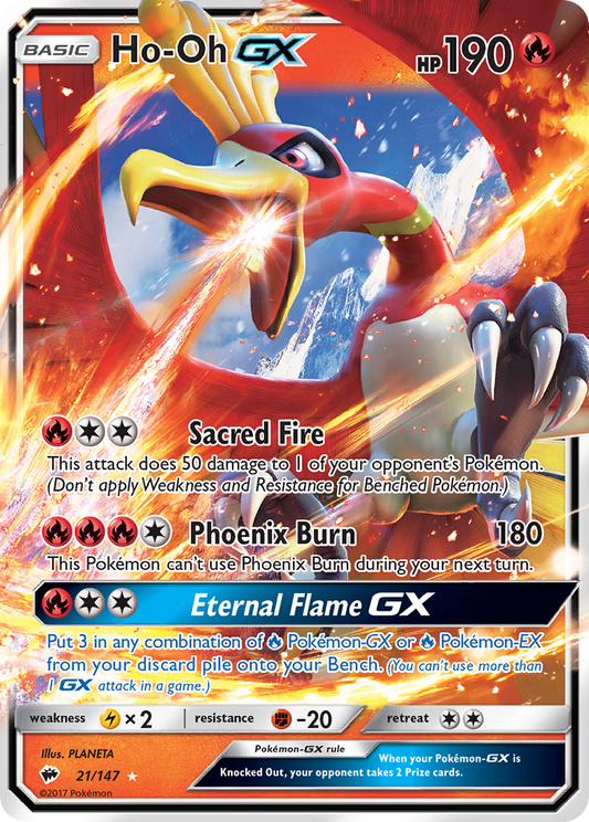 Ho-oh - Burning Shadows 21/147  (Foil) - Lightly Played - Ungraded