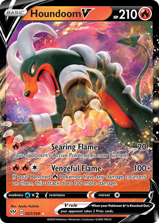 Houndoom V - Darkness Ablaze 021/189 (Foil) - Near Mint