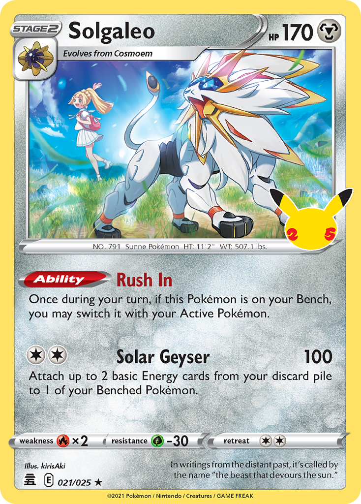 Solgaleo - Celebrations 021/025 (Foil) - Near Mint
