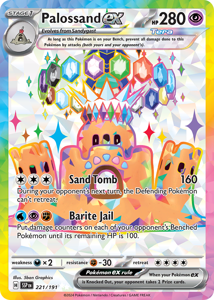 Palossand ex - Surging Sparks 221/191 (Foil) - Near Mint