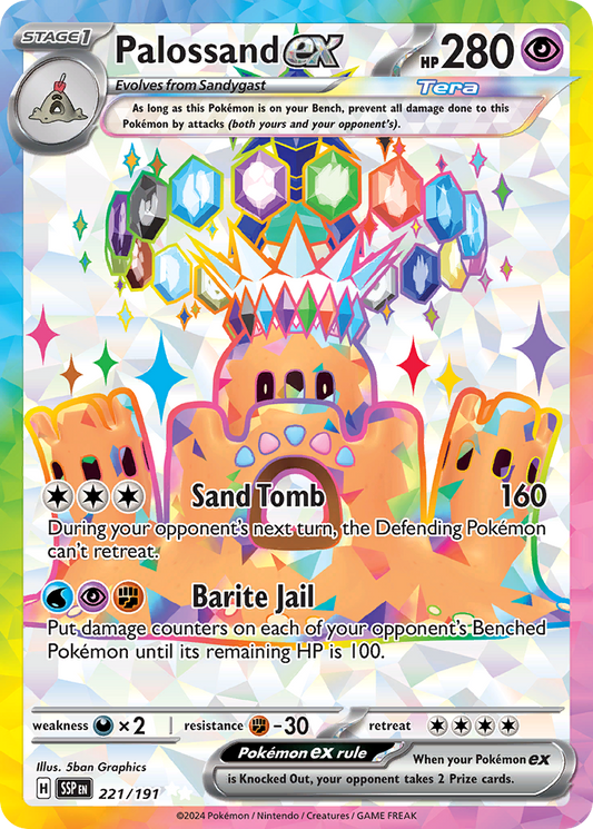 Palossand ex - Surging Sparks 221/191 (Foil) - Near Mint