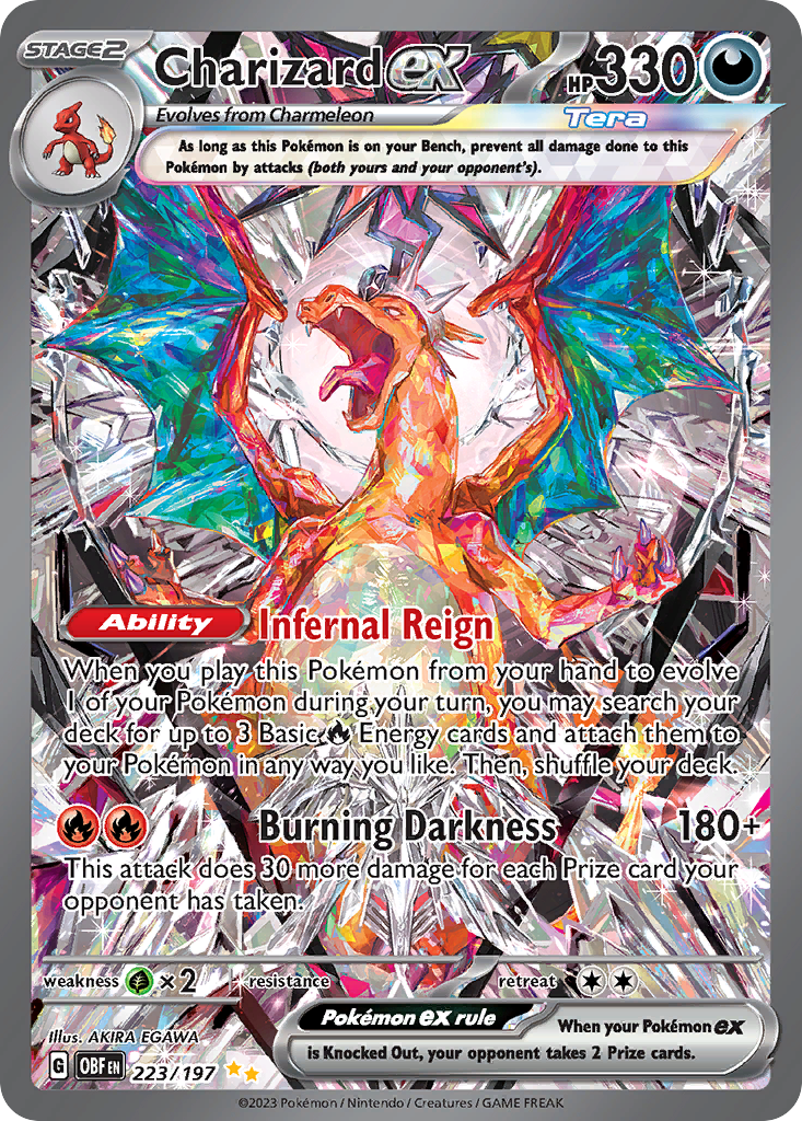 Charizard ex - Obsidian Flames 223/197 (Foil) - Lightly Played
