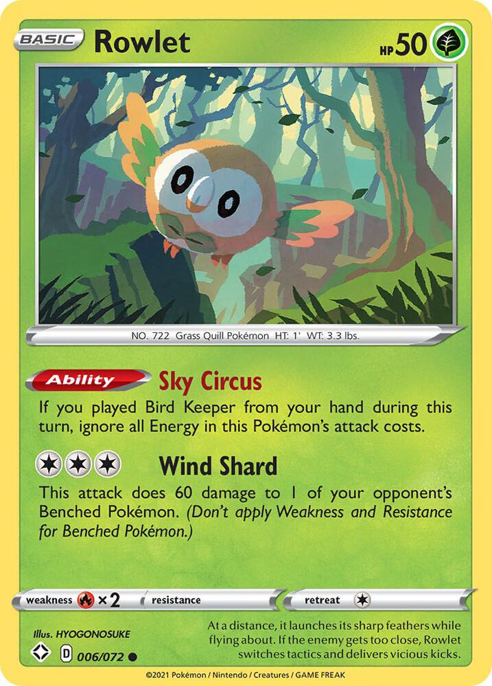 Rowlet - Shining Fates 006/072 - Near Mint