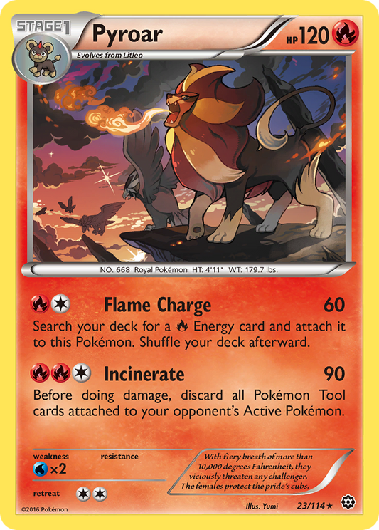 Pyroar - Steam Siege 23  - Near Mint