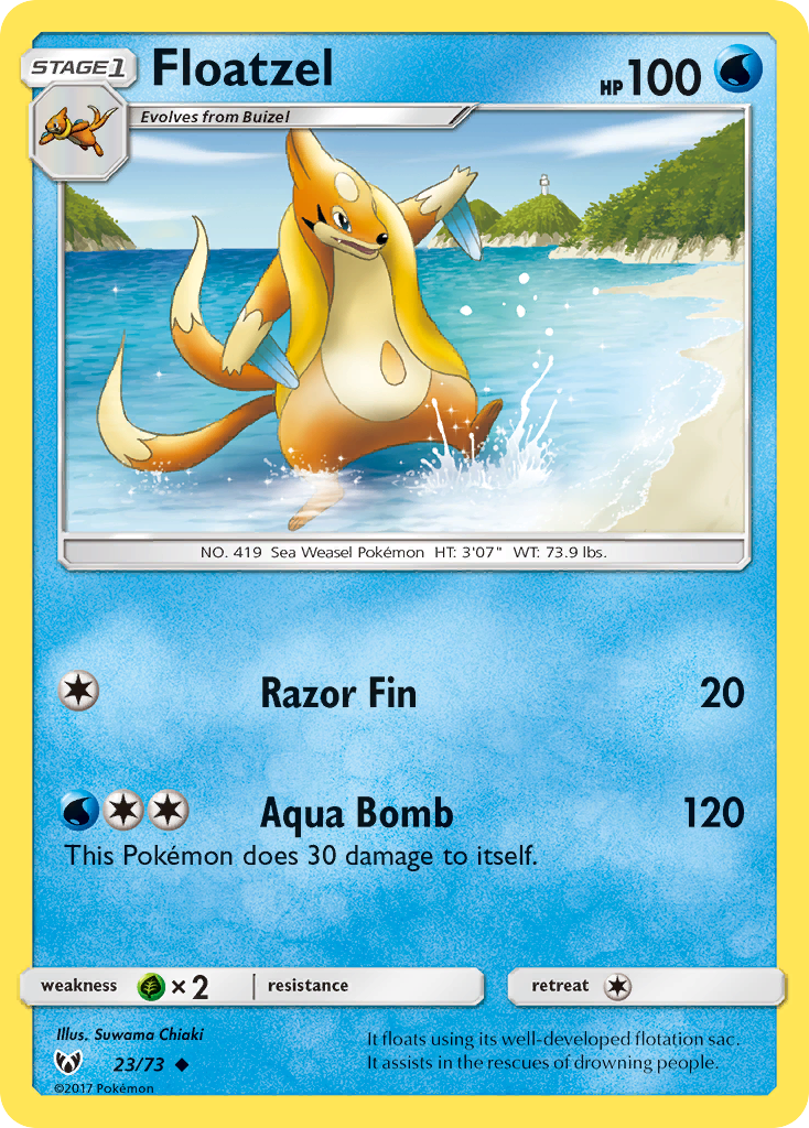 Floatzel - Shining Fates 023/072 (Foil) - Near Mint