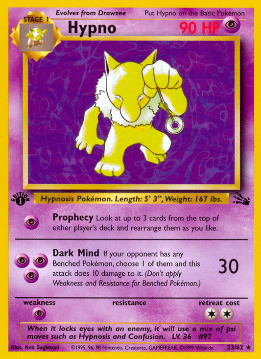 Hypno - Fossil 23 (First Edition) - Near Mint