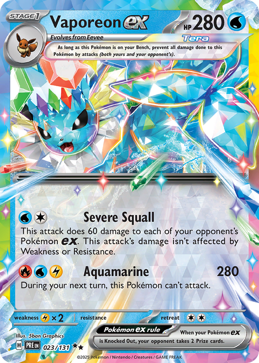 Vaporeon ex - Prismatic Evolutions 023/131 (Foil) - Near Mint