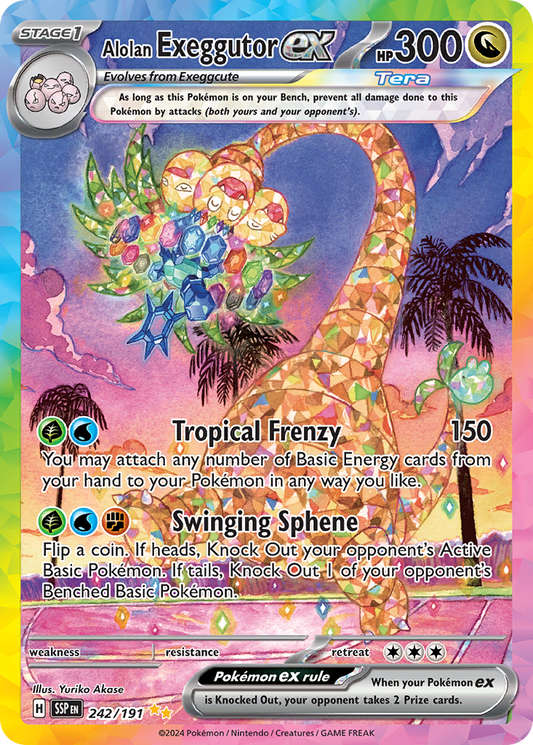 Alolan Exeggutor ex - Surging Sparks 242/191  (Foil) - Near Mint - Ungraded