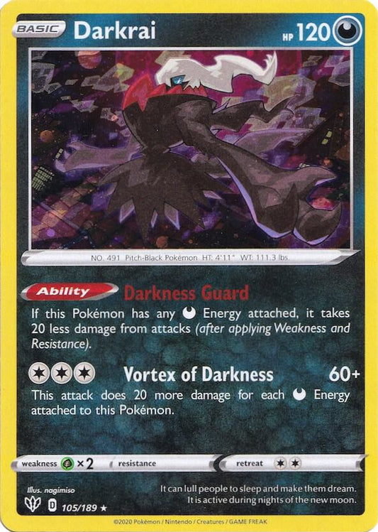 Darkrai - 105/189 (Cosmos Holo) - Miscellaneous Cards & Products 105/189  (Foil) - Near Mint