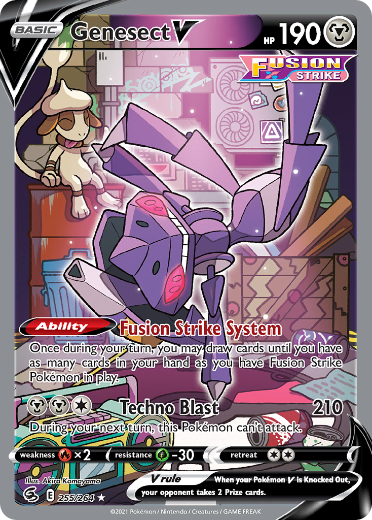 Genesect V (Alternate Full Art) - Fusion Strike 255/264  (Foil) - Near Mint - Ungraded