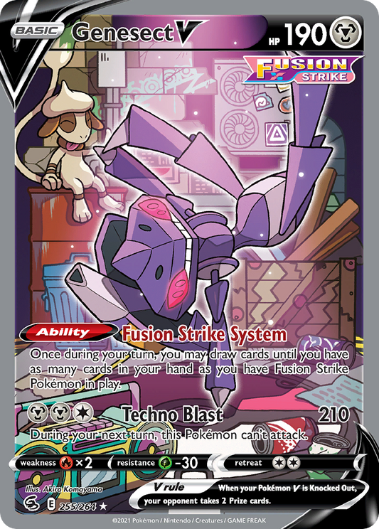 Genesect V (Alternate Full Art) - Fusion Strike 255/264  (Foil) - Near Mint - Ungraded