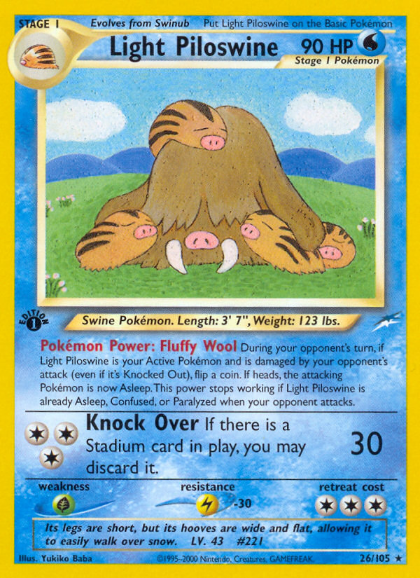 Light Piloswine - Neo Destiny 26 - Heavily Played