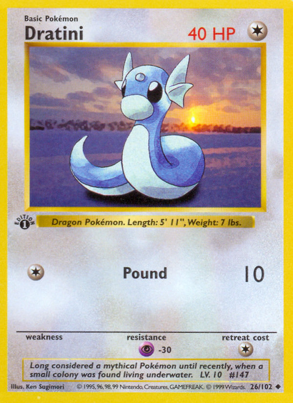 Dratini - Base Set (Unlimited) 26 - Damaged