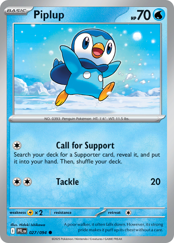 Piplup - 027/094 - Phantasmal Flames 027/094 - Near Mint