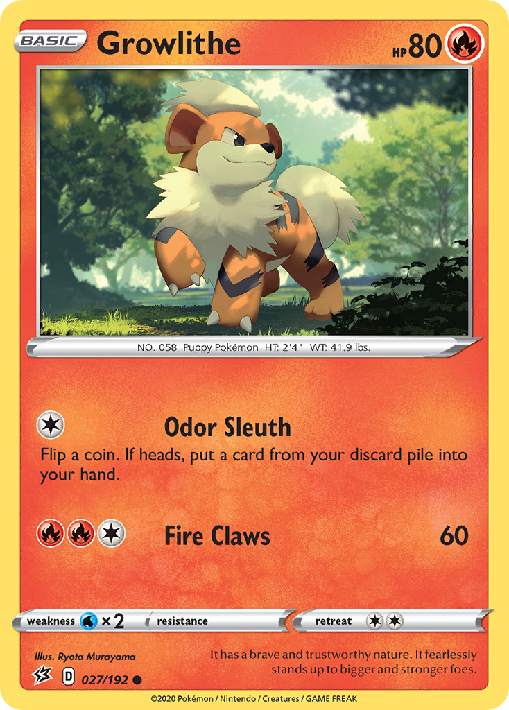 Growlithe - Rebel Clash 027/192 - Near Mint