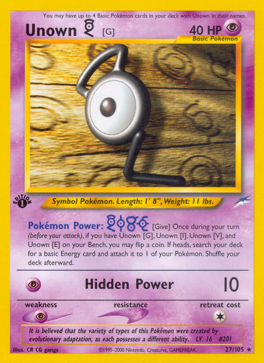 Unown [G] - Neo Destiny 27 - Near Mint