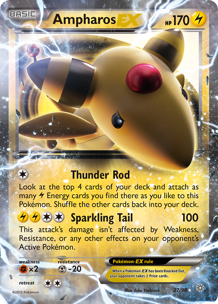 Ampharos EX - Ancient Origins 27 (Foil) - Near Mint