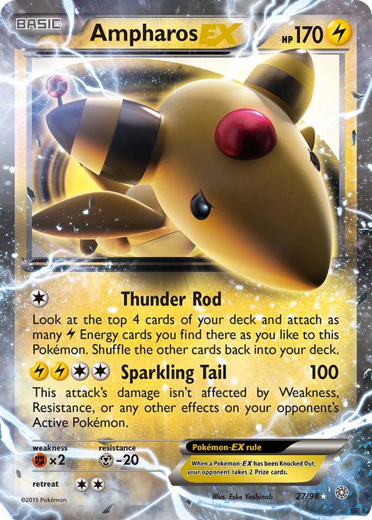 Ampharos EX - Ancient Origins 27 (Foil) - Near Mint