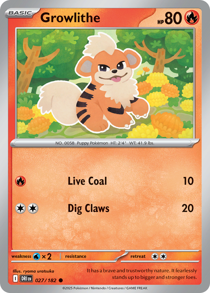 Growlithe - Destined Rivals 027/182 - Near Mint