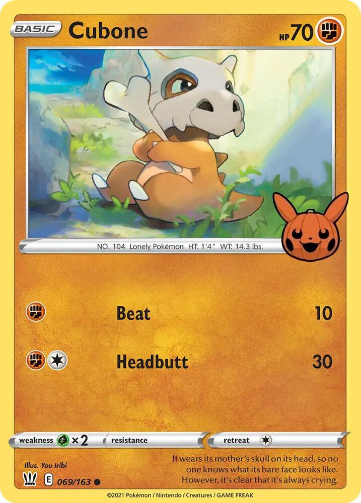Cubone - Trick or Trade BOOster Bundle 069/163 - Near Mint