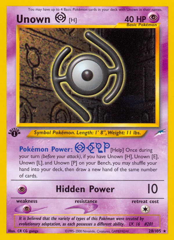 Unown [H] - Neo Destiny 28 - Damaged