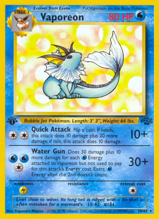Vaporeon - Jungle 28 (First Edition) - Near Mint