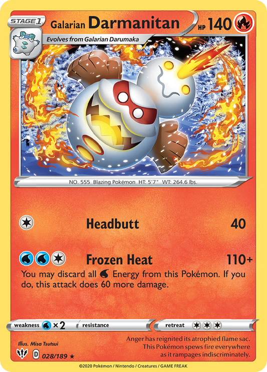 Galarian Darmanitan (28) - Darkness Ablaze 028/189 - Near Mint