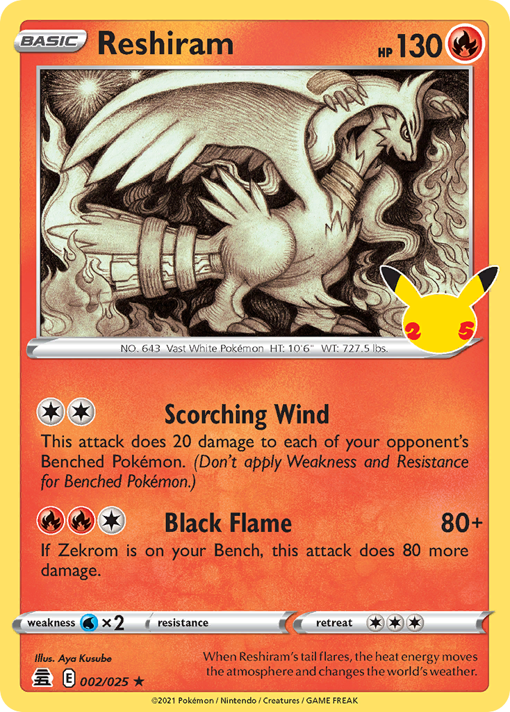 Reshiram - Celebrations 002/025 (Foil) - Near Mint