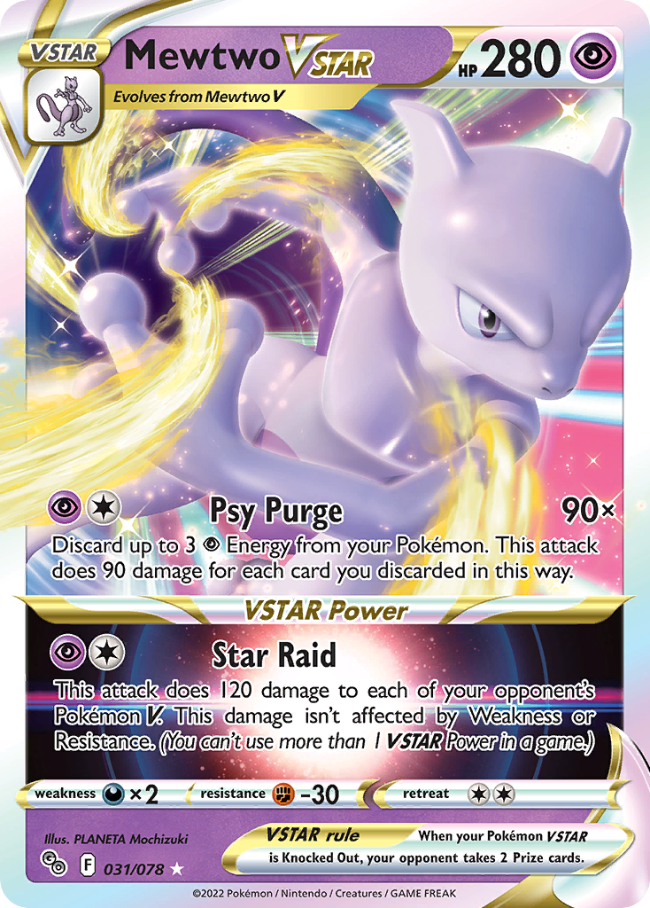 Mewtwo VSTAR - Pokemon Go 031/078  (Foil) - Near Mint - Ungraded