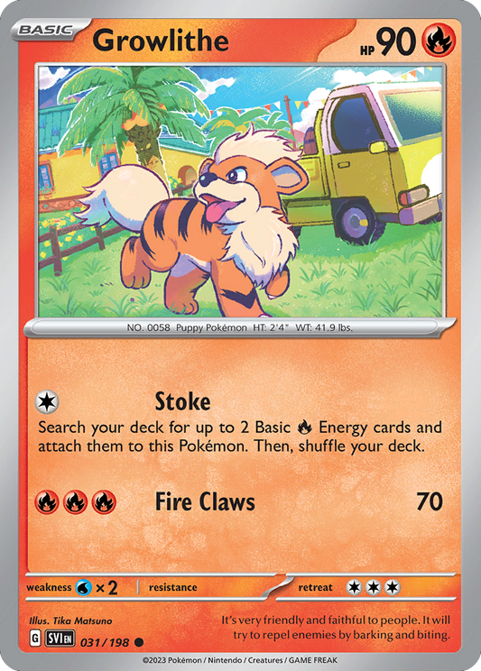 Growlithe - Scarlet & Violet Base Set 031/198 (Foil) - Near Mint