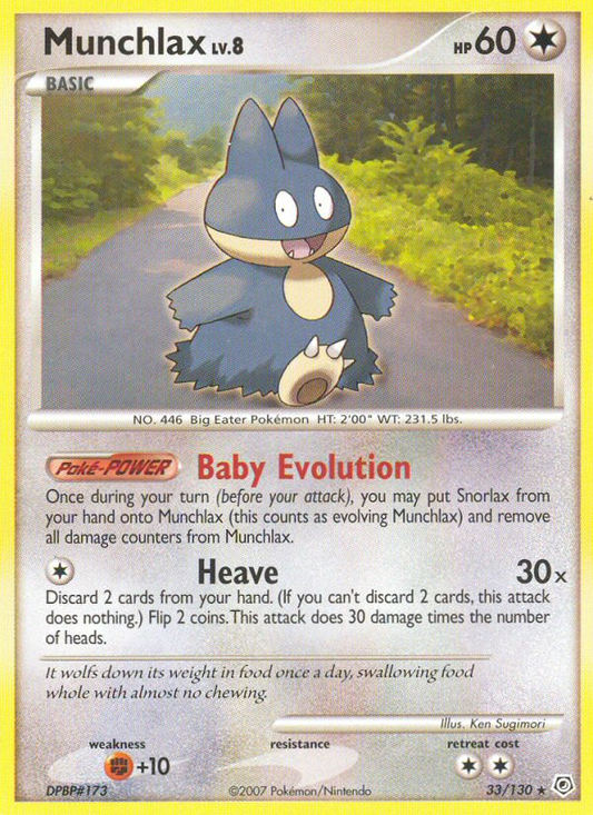 Munchlax - Diamond and Pearl 33  (Foil) - Lightly Played