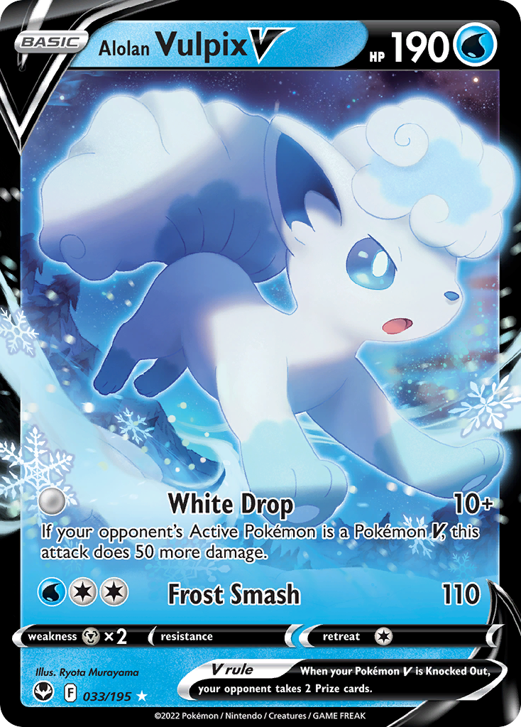 Alolan Vulpix V - Silver Tempest 033/195 (Foil) - Near Mint