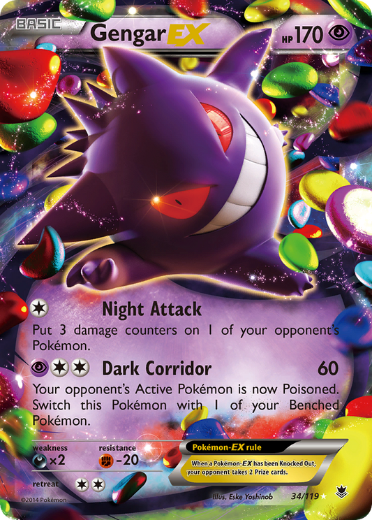 Gengar EX - Phantom Forces 34  (Foil) - Lightly Played - Ungraded