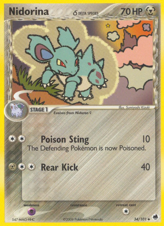 Nidorina (Delta Species) - EX Dragon Frontiers 34/101  (Foil) - Lightly Played - Reverse Foil