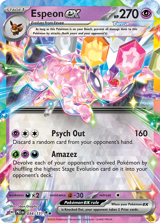 Espeon ex - Prismatic Evolutions 034/131 (Foil) - Near Mint
