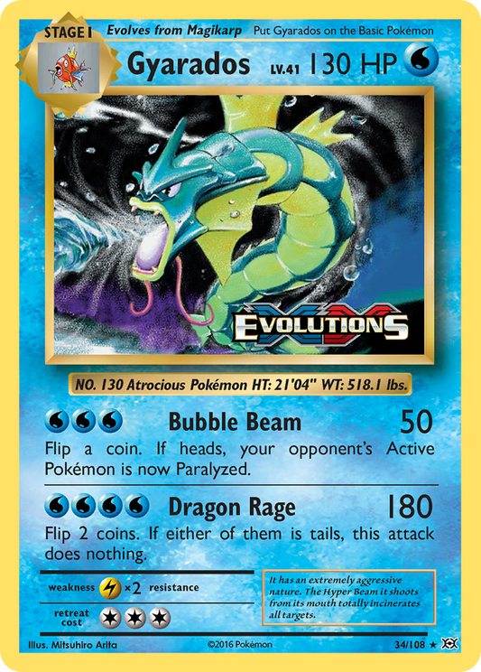 Gyarados - Evolutions 34/108 (Foil) - Near Mint