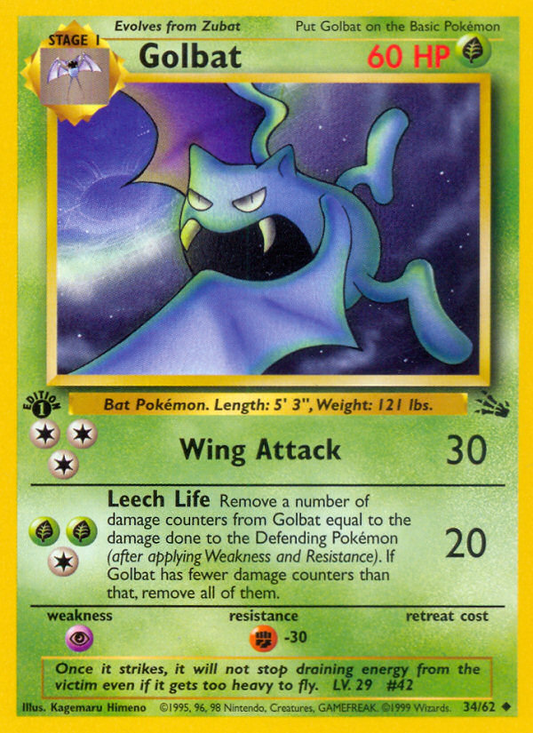 Golbat - Fossil 34 - Moderately Played