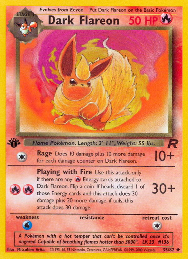 Dark Flareon - Team Rocket 35 - Damaged