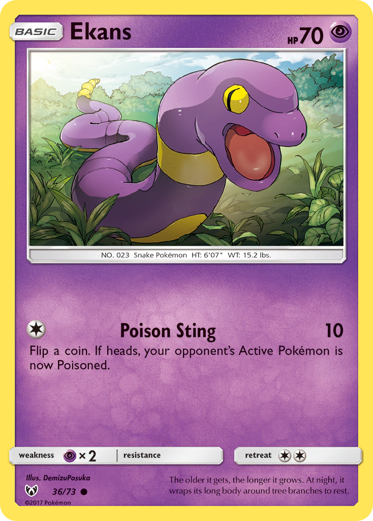 Ekans - Shining Legends 36/73 - Near Mint
