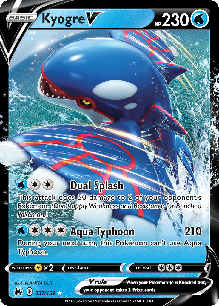 Kyogre V - Crown Zenith 037/159 (Foil) - Near Mint